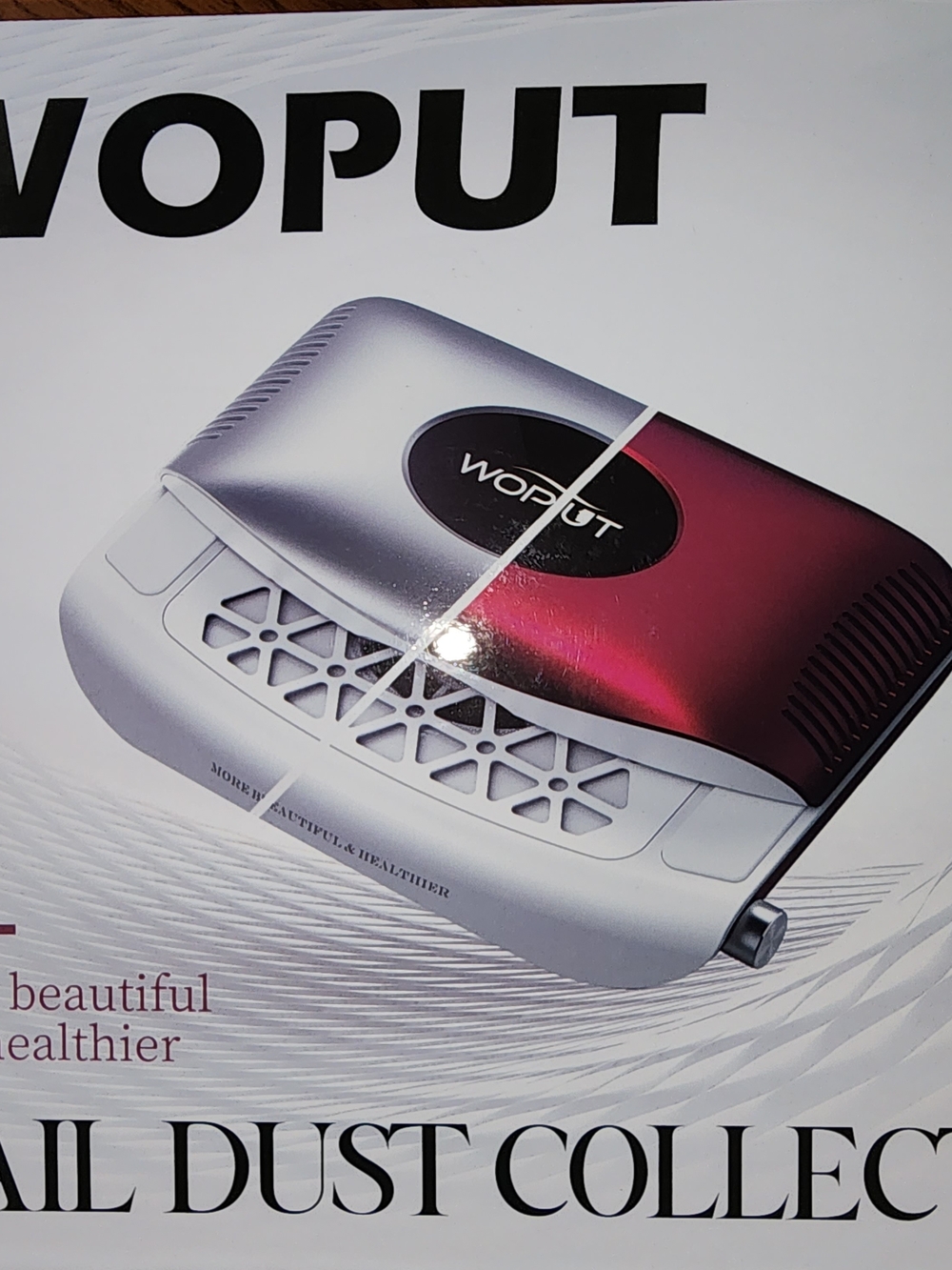 Silver Amazon Nail Dust Collector in Silver - Portable Salon Extractor